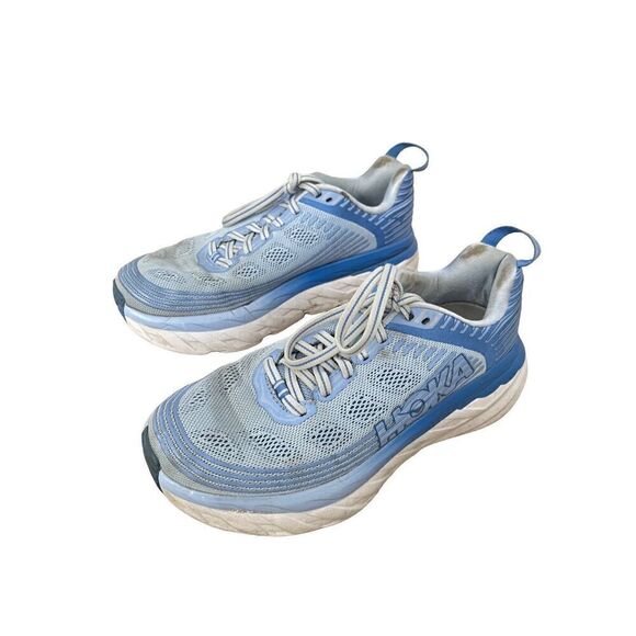 Hoka One One Womens Blue Bondi Comfy Running Lace Up Athletic Shoes Size 6.5 - Picture 2 of 8